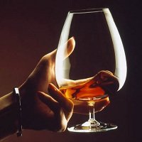 Stirring Glass of Cognac
